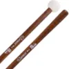 Two maroon Vic Firth Corpsmaster marching bass mallets