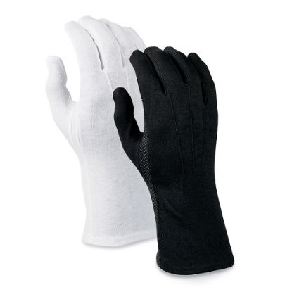 White and black long wrist sure grip gloves